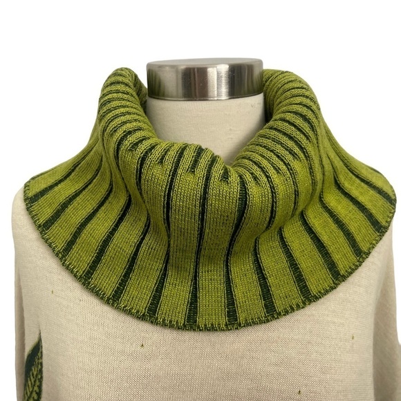 Didier Parakian Floral Multicolored Knit Poncho Sweater With Cowl Neckline O/S - Picture 3 of 13